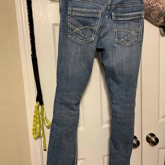 Mens bke denim distressed jeans - Picture 3 of 5